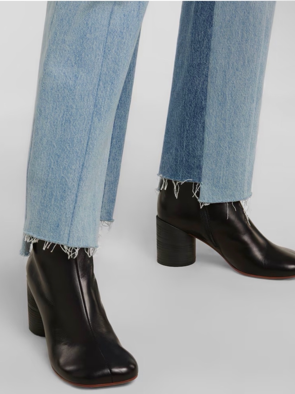 MM6 Maison Martin Margiela Black Leather Square-Toe Ankle Boots